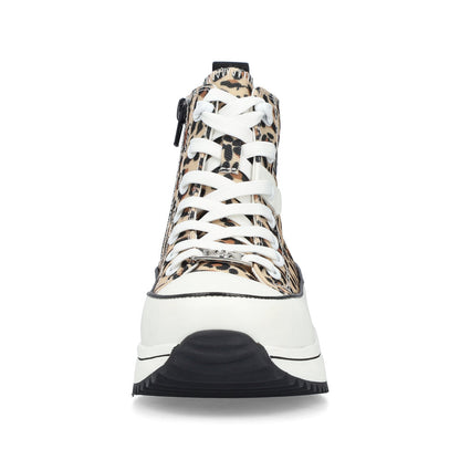 Rieker 90010-91 Leopard Print High Top Trainers