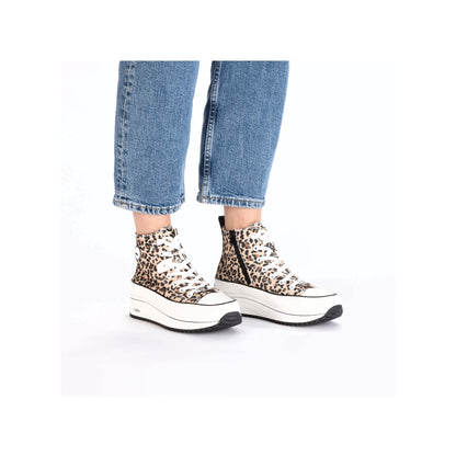 Rieker 90010-91 Leopard Print High Top Trainers