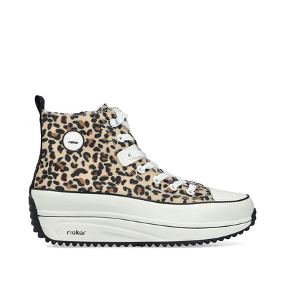 Rieker 90010-91 Leopard Print High Top Trainers