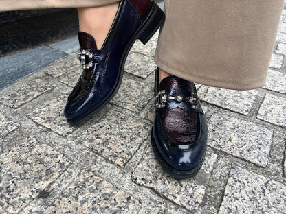 Dorking by Fluchos D9118 Nanna Marino, Burdeos & Black Slip On Shoes