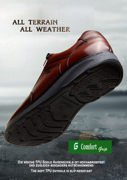 G Comfort 919-2 CF Cognac Tan Softnappa Lace & Zip Shoes