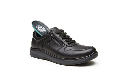 G Comfort 919-2 SN Black Softnappa Lace & Zip Shoes