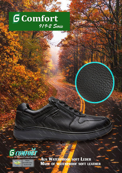 G Comfort 919-2 SN Black Softnappa Lace & Zip Shoes