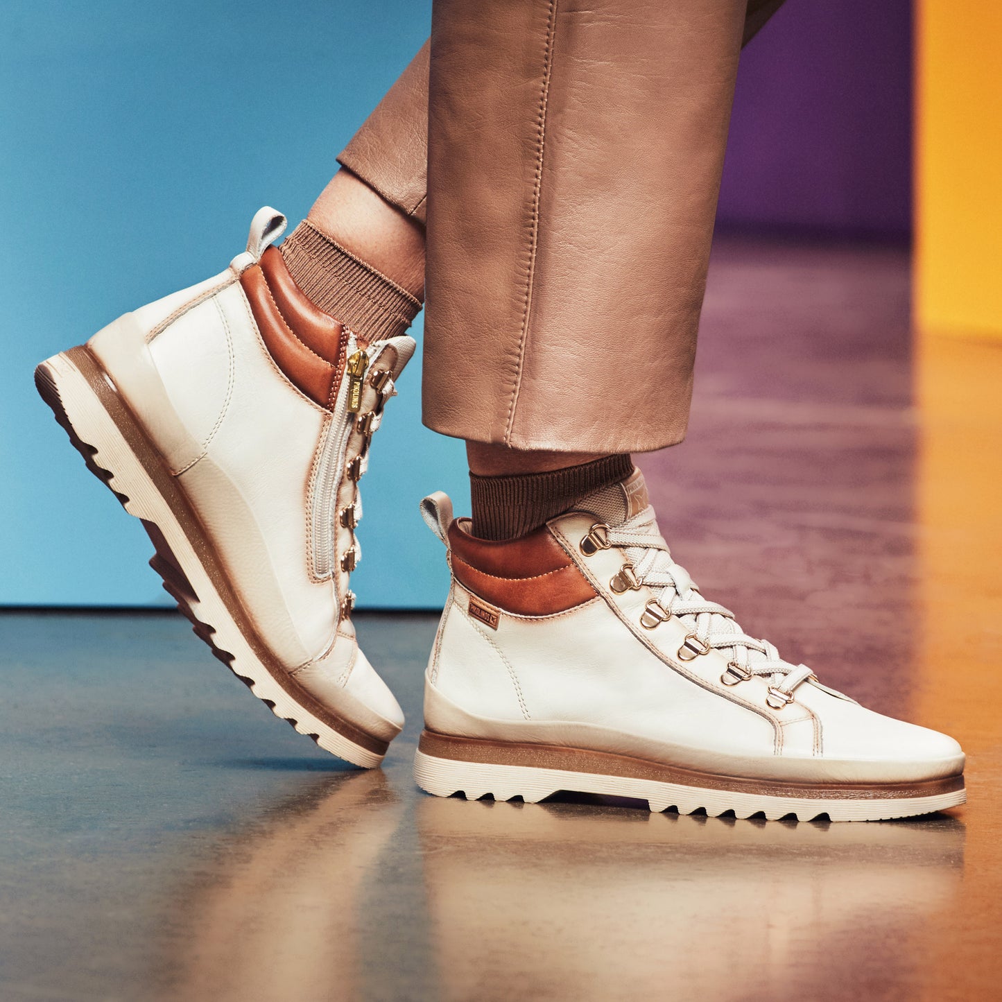 Pikolinos Vigo W3W-8564C1 Nata Cream Lace Ankle Boots
