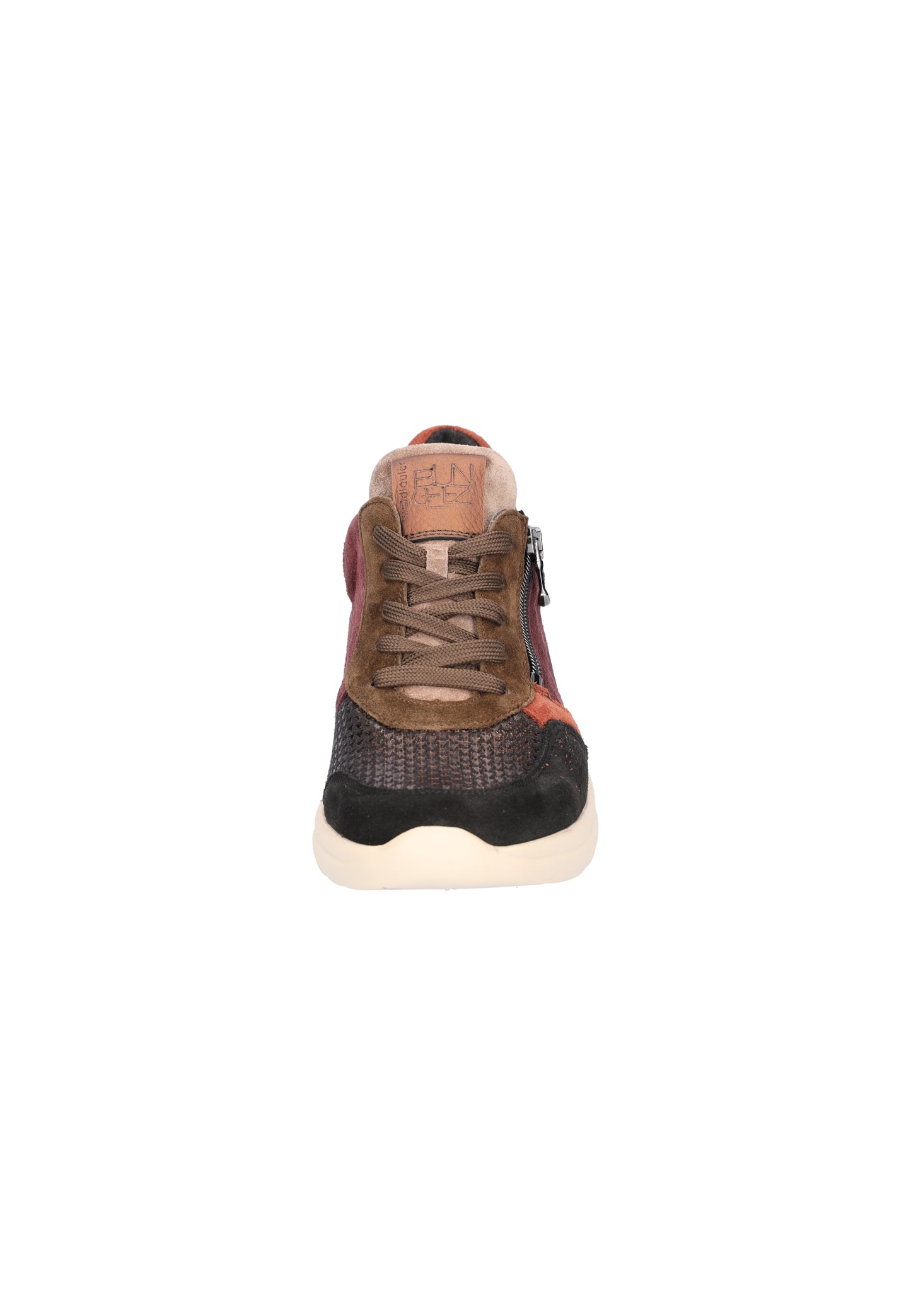 Waldlaufer 927H02 700 336 H Fit Carla Wine, Brown, Rust Suede Lace & Zip Sneakers