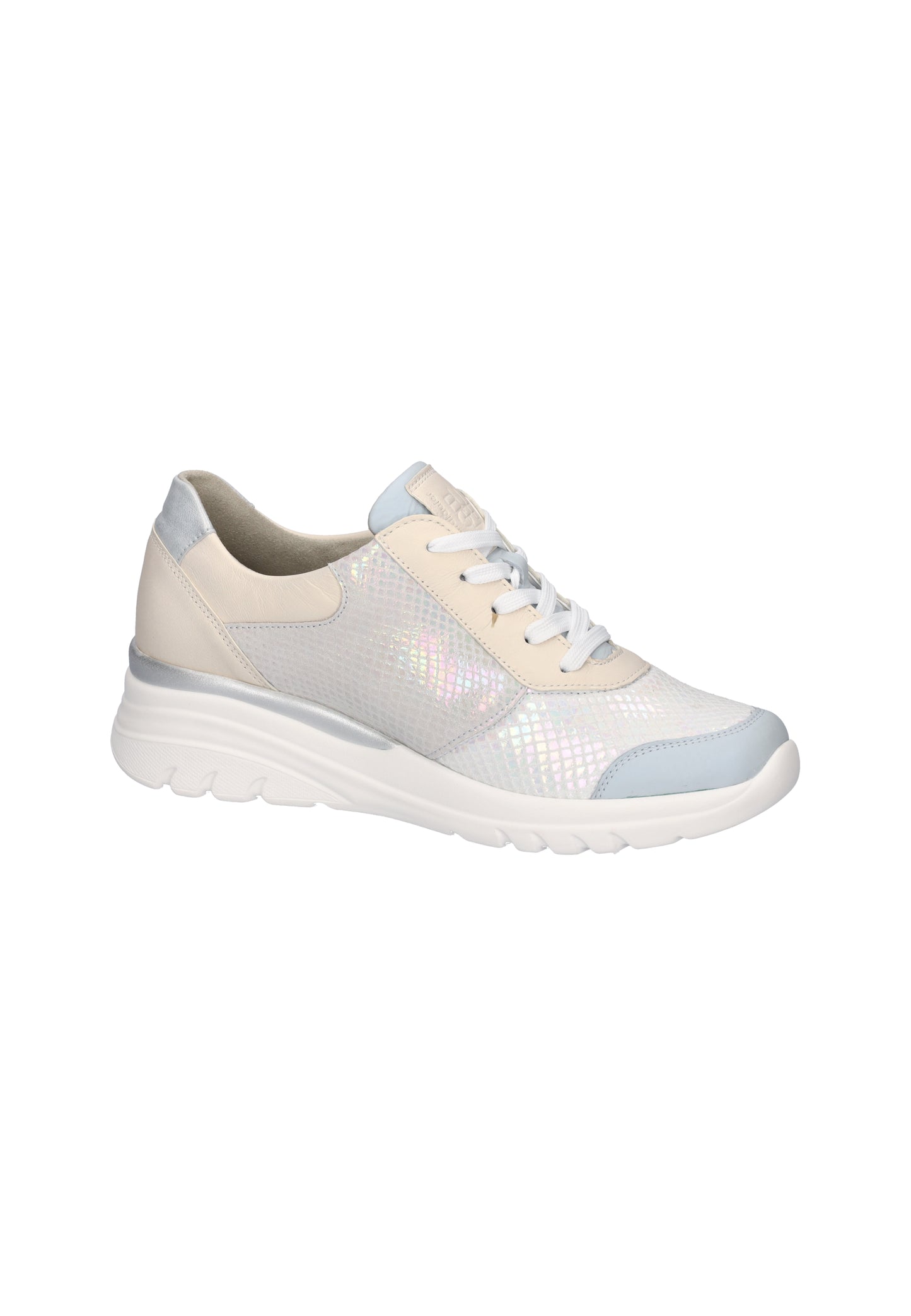 Waldlaufer 927H02 703 267 H Carla H Fit Blue, Silver & Pearl Combi Sneaker with Zip