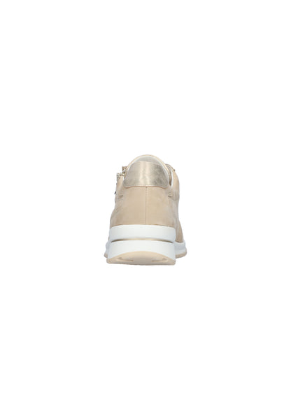 Waldlaufer 928002 201 095 H Inessa H Fit Beige Nubuck & Light Gold Trainers with Zip