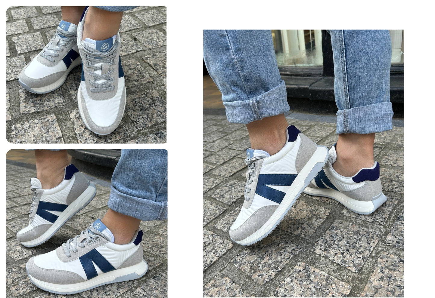 Ara 12-29702 07 Malibu H Fit White, Beige & Blue Mix Sneakers