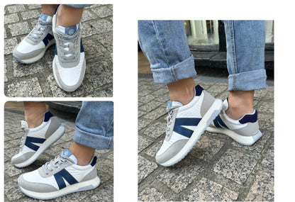 Ara 12-29702 07 Malibu H Fit White, Beige & Blue Mix Sneakers