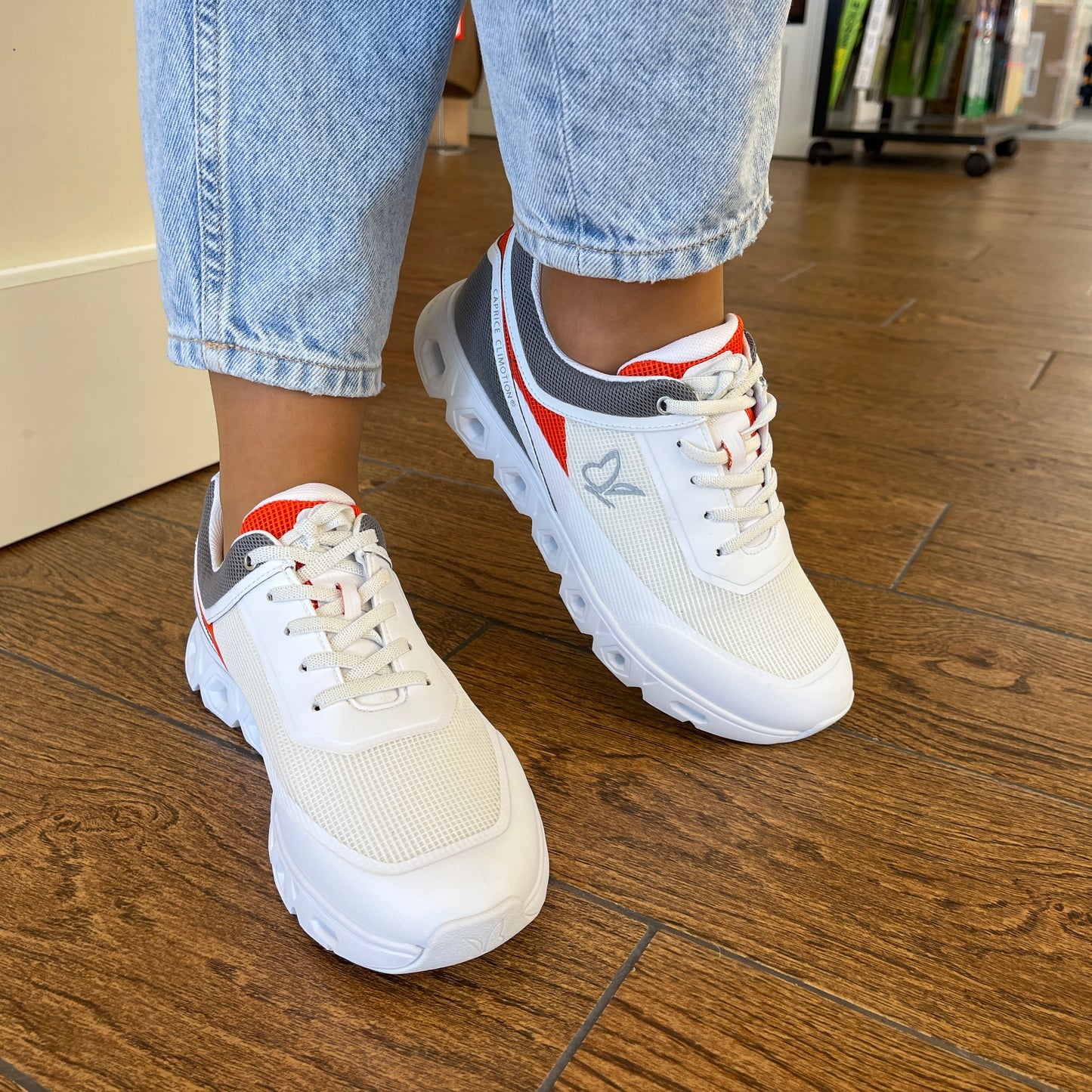 Caprice 9-23703-44-218 Light Grey & White Sneakers