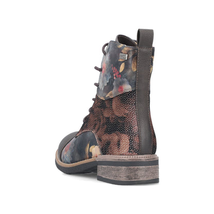 Rieker TEX 94611-91 Multi Flower Lace Ankle Boots
