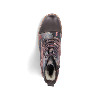 Rieker TEX 94611-91 Multi Flower Lace Ankle Boots