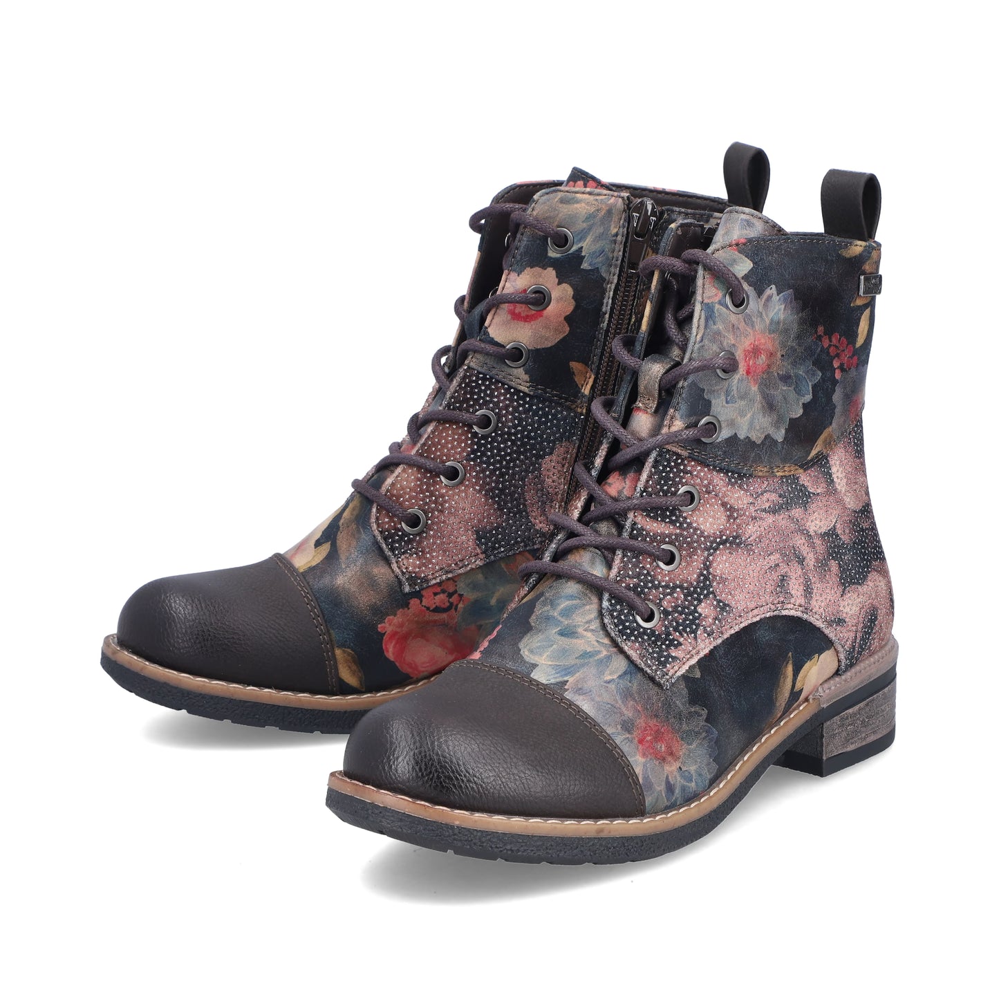 Rieker TEX 94611-91 Multi Flower Lace Ankle Boots
