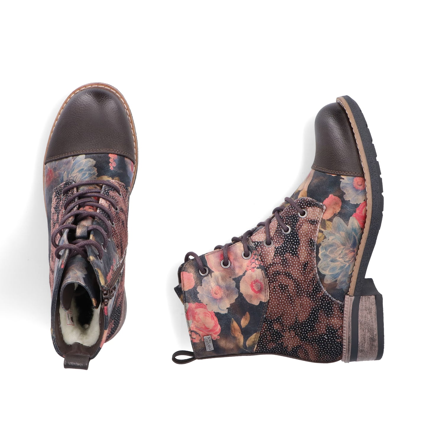 Rieker TEX 94611-91 Multi Flower Lace Ankle Boots