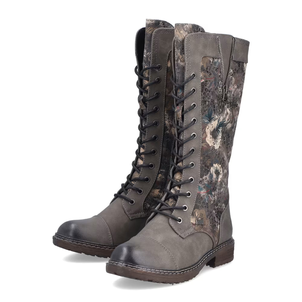 Rieker TEX 94731-90 Flower Multi Long Lace Boots