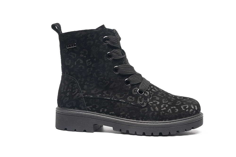 G Comfort 979-26SF Black Leopard Fantasy Ankle Boots