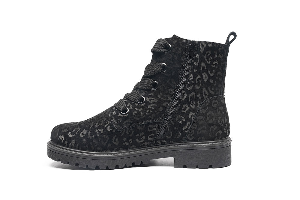 G Comfort 979-26SF Black Leopard Fantasy Ankle Boots