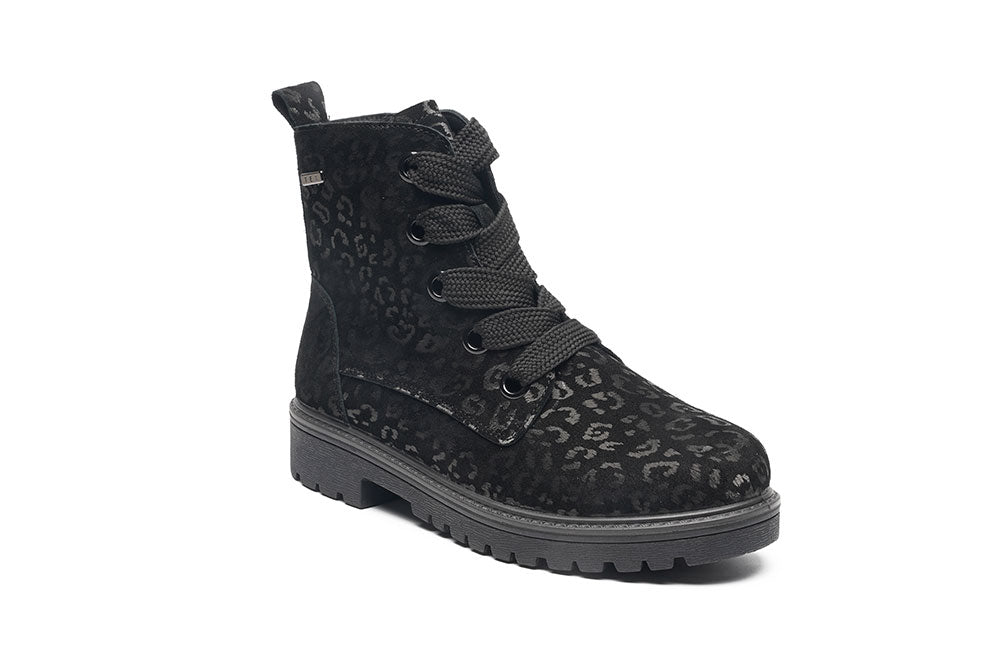 G Comfort 979-26SF Black Leopard Fantasy Ankle Boots