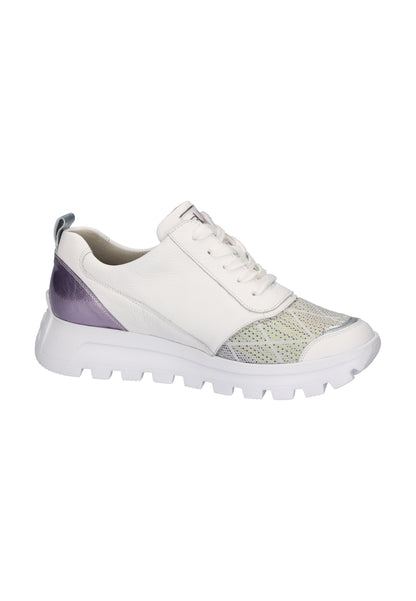 Waldlaufer 993H01 500 299 H Fit White Purple & Green Combi Sneakers with Zip & Lace