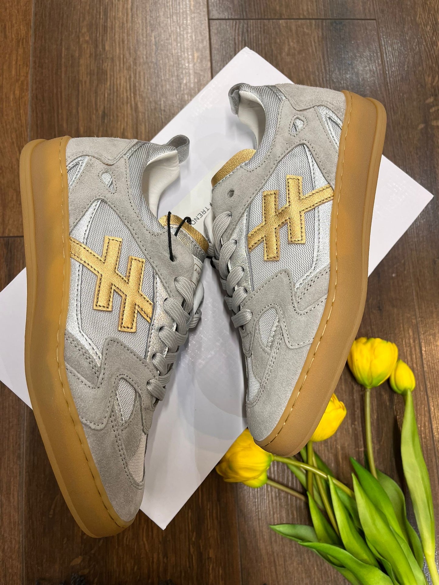Another Trend A0331138 Baby Silk Tortola Grey Mix Trainers