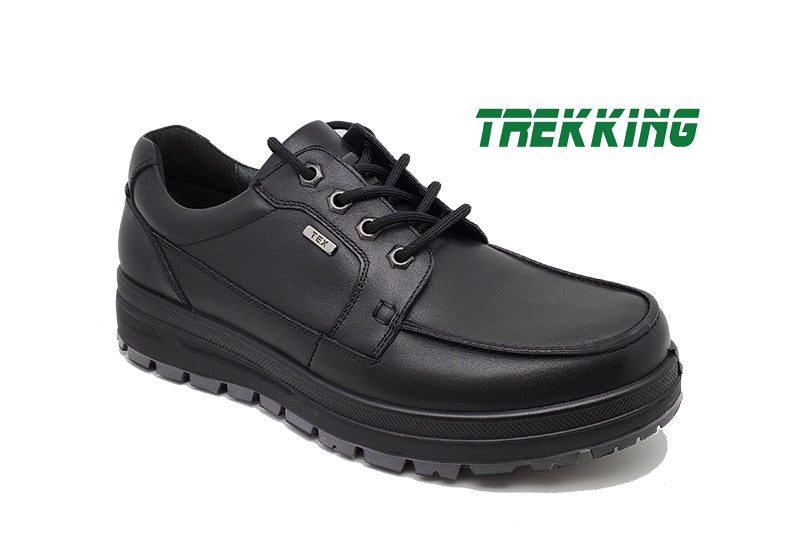 G Comfort A-912 Black Plain Leather TEX Trekking Shoes