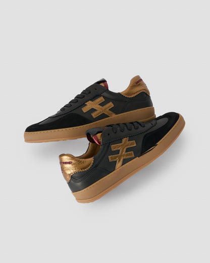Another Trend A0320385 Komba Black & Dark Gold Trainers