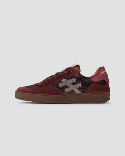 Another Trend A0328357 Burgundy Baby Silk+Vintage Metal Red Trainers