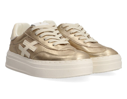 Another Trend A0352643 Platino Gold & Cream Trim Thick Sole Trainers