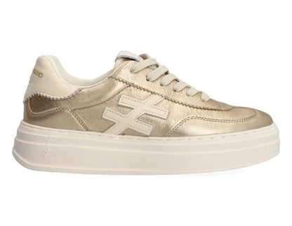 Another Trend A0352643 Platino Gold & Cream Trim Thick Sole Trainers