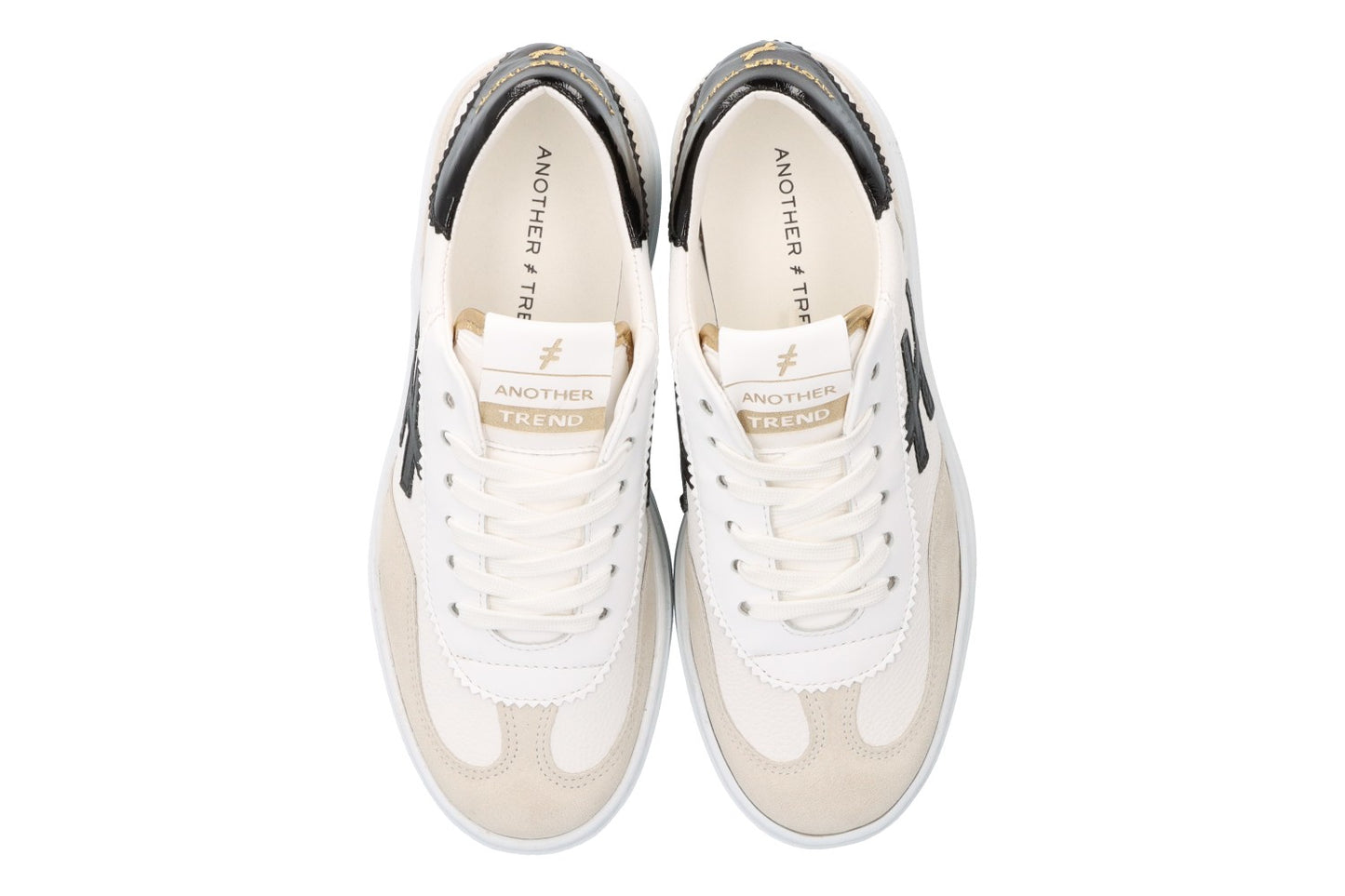 Another Trend A0353100 White, Black & Grey Thick Sole Trainers