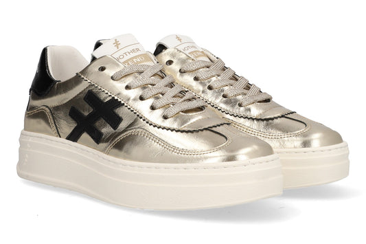 Another Trend A035M343 Platino Gold & Black Logo Thick Sole Trainers