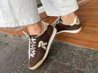 Rieker W4000-25 Tabak Brown & Light Gold Trainers