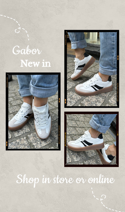 Gabor Comfort 86.475.51 White & Black Combi G Fit Trainers