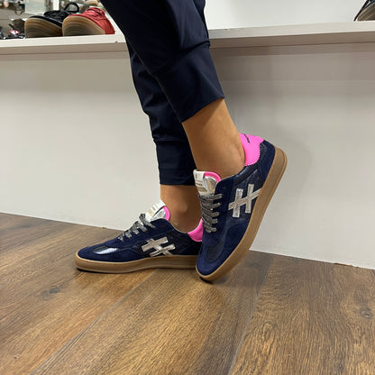 Another Trend A03280D2 Ante+Metal Ocean Navy Silver Pink Trainers