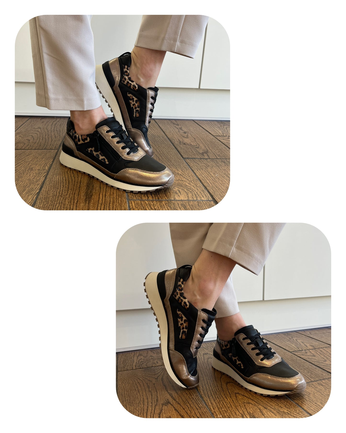 Caprice 9-23702-45 322 Taupe/Black G Fit Sneakers