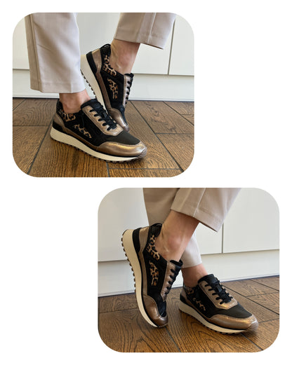 Caprice 9-23702-45 322 Taupe/Black G Fit Sneakers