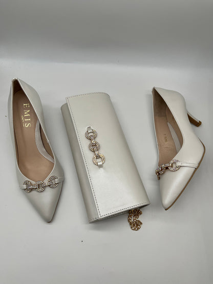 Emis S8438/611o Ecru Pearl Heels