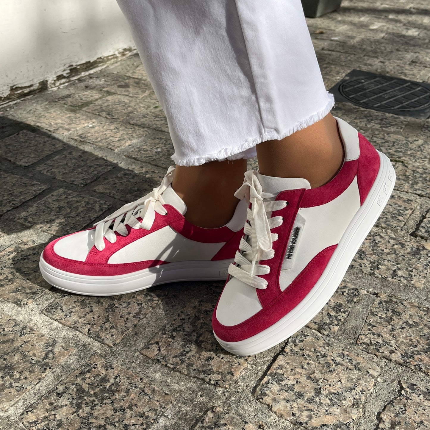 Peter Kaiser 9-73742-44-192 White & Pink Lace Trainers