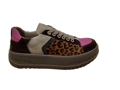 Ara 12-46711 19 Monaco 2.0 Brown Leopard Gold Combi H Fit Trainers