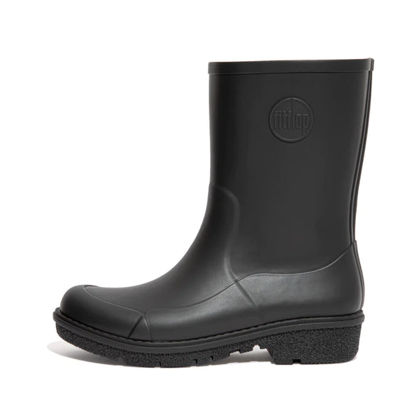 Fitflop AH6-090-065 Wonderwelly Short All Black Rubber Wellington Boots