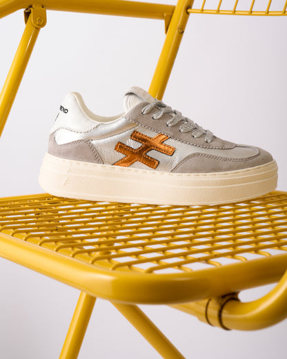 Another Trend A035M338 Tortola Grey Silver Combi Thick Sole Trainers