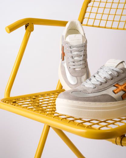 Another Trend A035M338 Tortola Grey Silver Combi Thick Sole Trainers