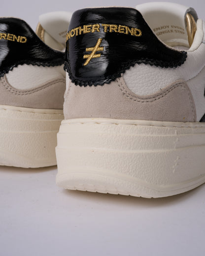 Another Trend A0353100 White, Black & Grey Thick Sole Trainers