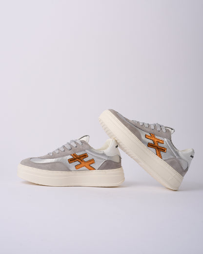 Another Trend A035M338 Tortola Grey Silver Combi Thick Sole Trainers