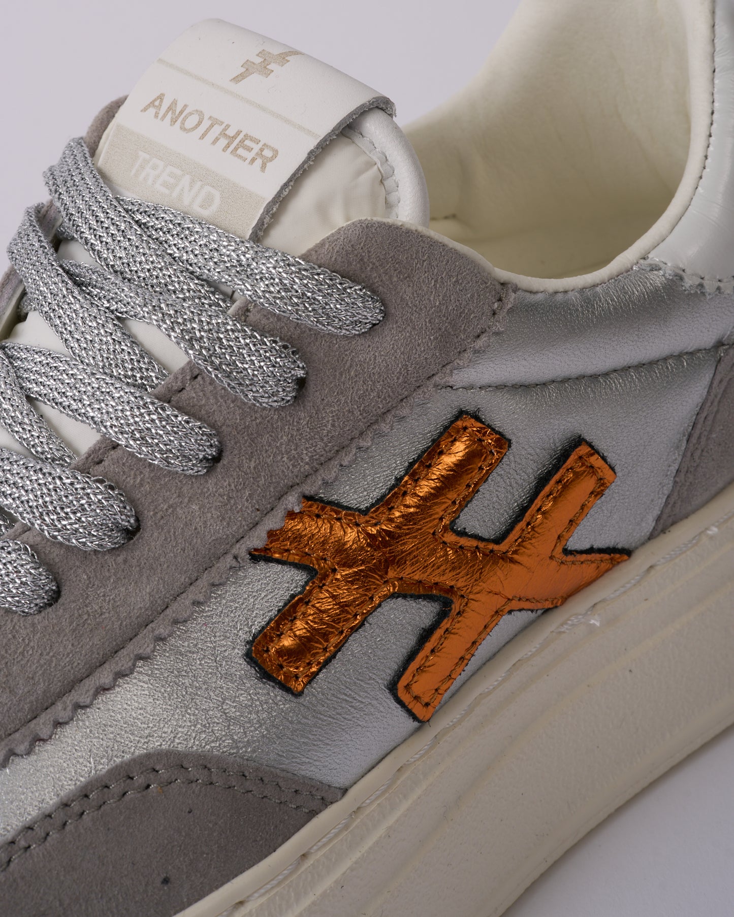 Another Trend A035M338 Tortola Grey Silver Combi Thick Sole Trainers