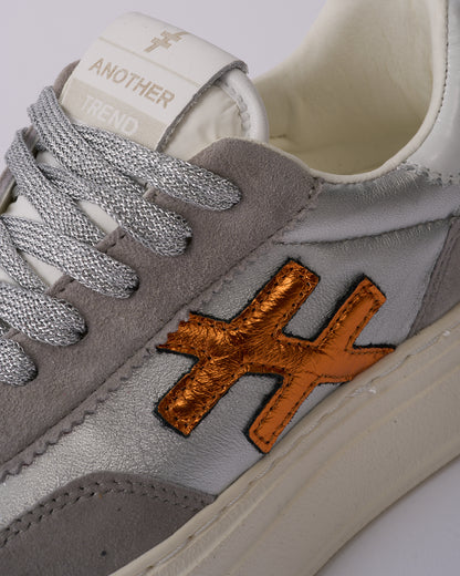 Another Trend A035M338 Tortola Grey Silver Combi Thick Sole Trainers
