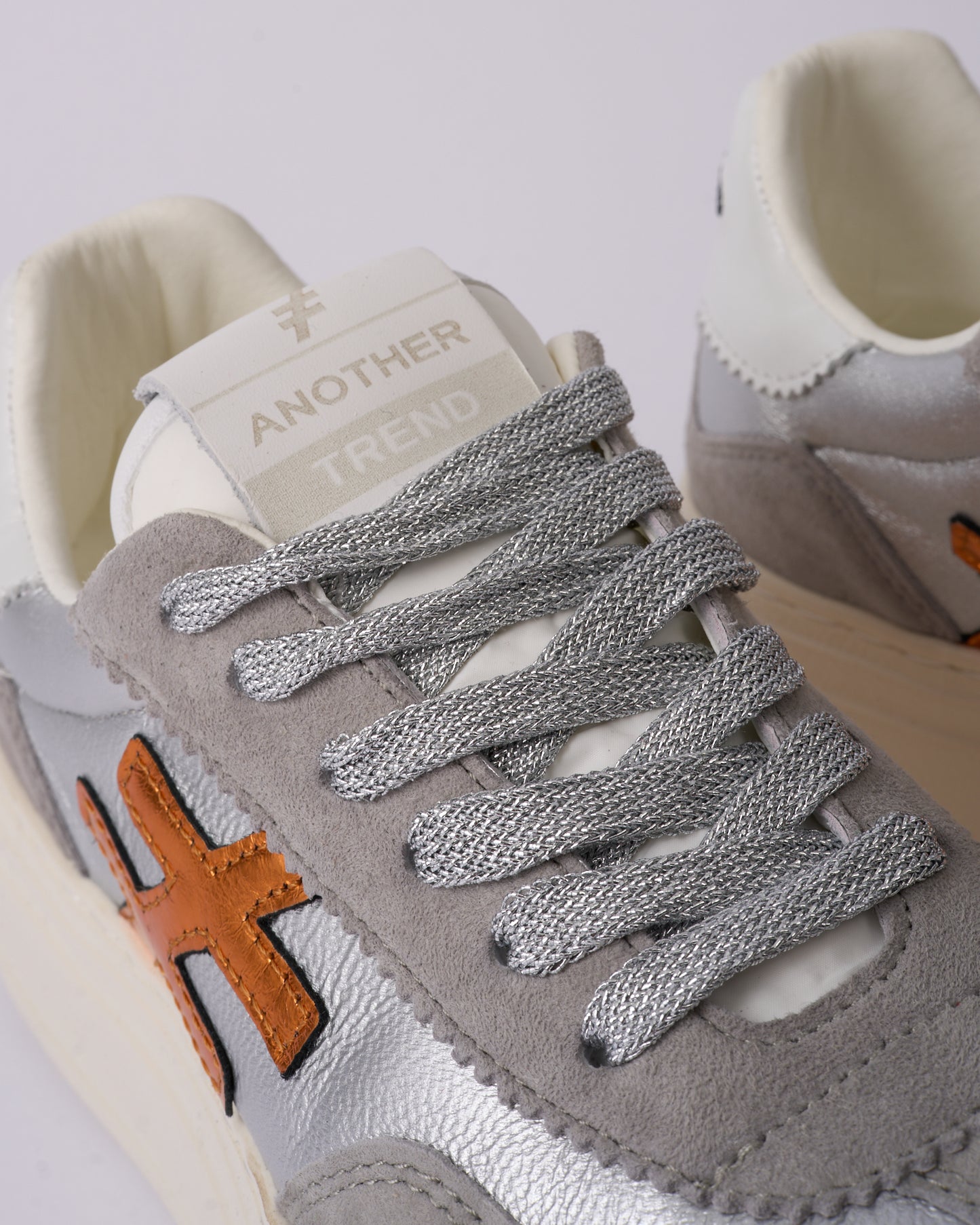Another Trend A035M338 Tortola Grey Silver Combi Thick Sole Trainers