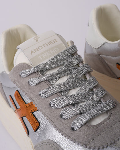 Another Trend A035M338 Tortola Grey Silver Combi Thick Sole Trainers
