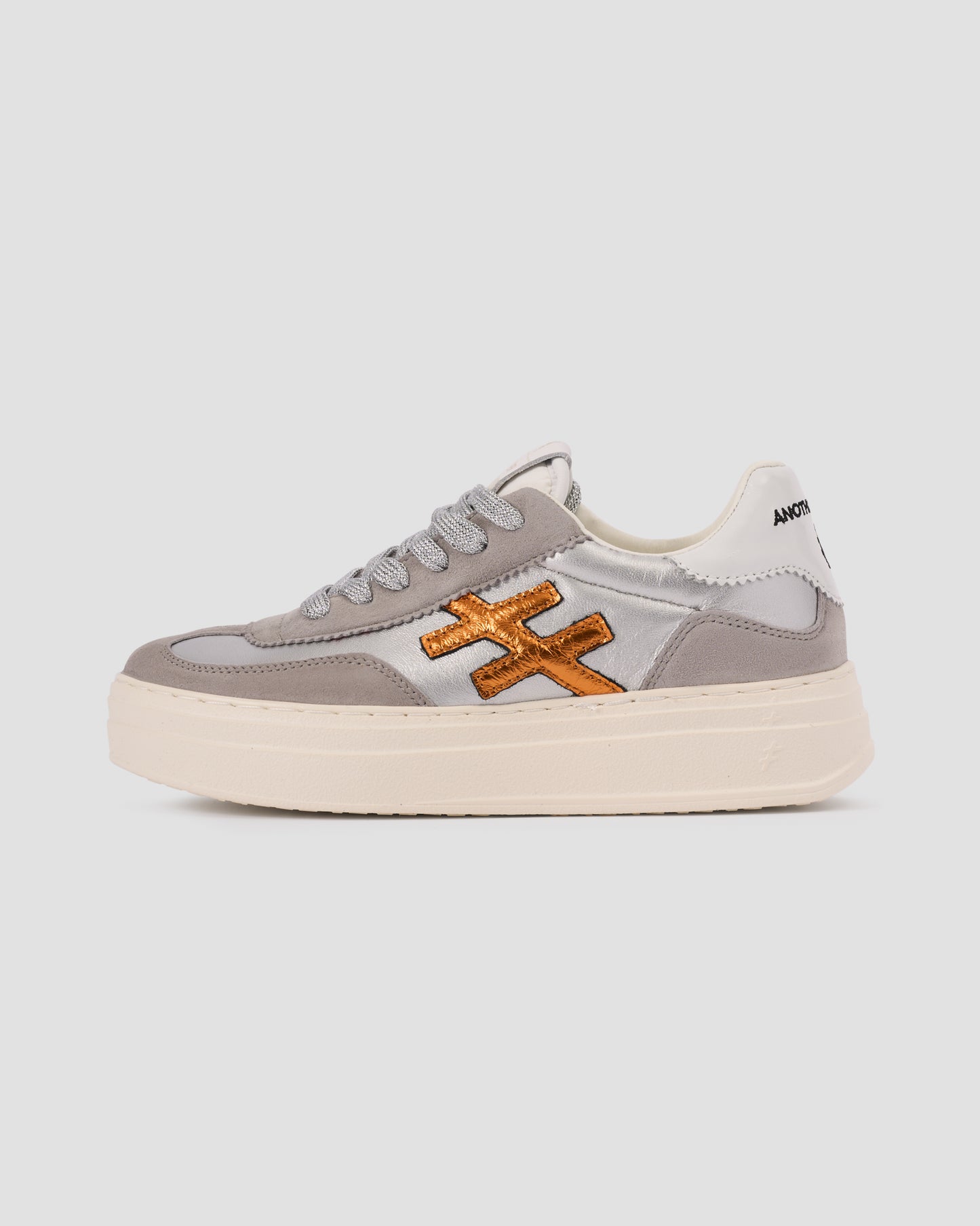 Another Trend A035M338 Tortola Grey Silver Combi Thick Sole Trainers