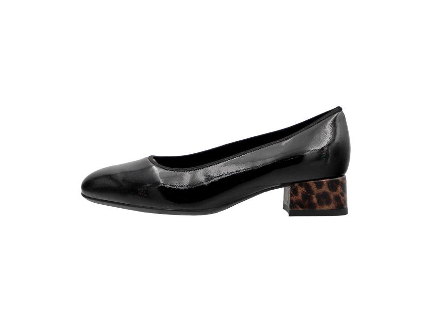 Ara 12-20418 01 Graz 2.0 Black & Leopard Print H Fit Block Heels